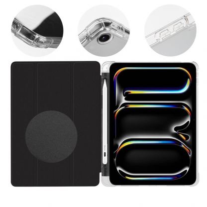 OBALME MistyTab Case - термополиуретанов (TPU) кейс и поставка за iPad Pro 11 M2 (2022), iPad Pro 11 M1 (2021), iPad Pro 11 (2020), iPad Pro 11 (2018), iPad Air 11 (2025), iPad Air 11 (2024), iPad Air 5 (2022), iPad Air 4 (2020) (черен-прозрачен)  3