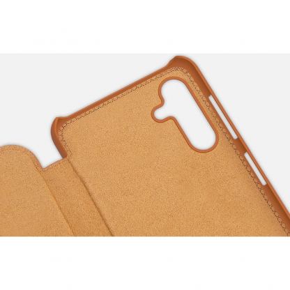 Nillkin Qin Leather Flip Case - кожен калъф, тип портфейл за Samsung Galaxy A13 5G (кафяв) 8
