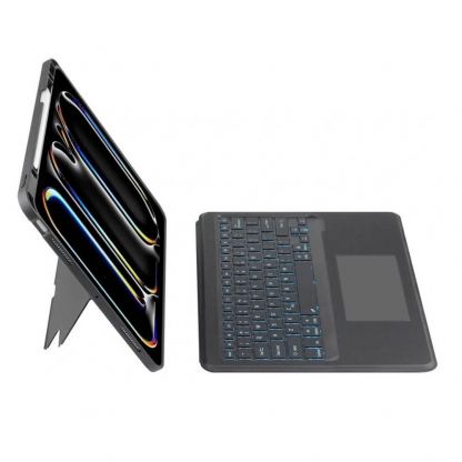 Tech-Protect SmartCase Mag Pen and Keyboard - кожен калъф с магнитно закрепяне и безжична блутут клавиатура за iPad Pro 13 (2024) (черен) 2