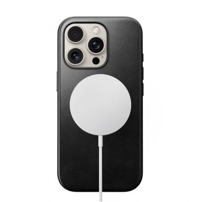 Nomad Modern Horween Leather MagSafe Case - кожен (естествена кожа) кейс с MagSafe за iPhone 16 Pro (черен) 2