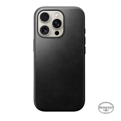 Nomad Modern Horween Leather MagSafe Case - кожен (естествена кожа) кейс с MagSafe за iPhone 16 Pro (черен) 7