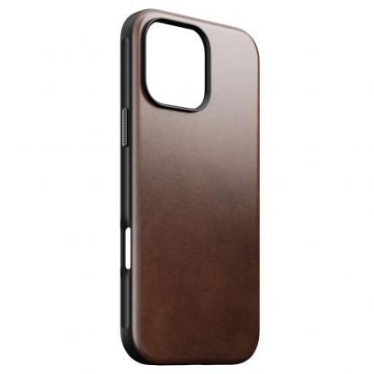 Nomad Modern Horween Leather MagSafe Case - кожен (естествена кожа) кейс с MagSafe за iPhone 16 Pro Max (тъмнокафяв) 4