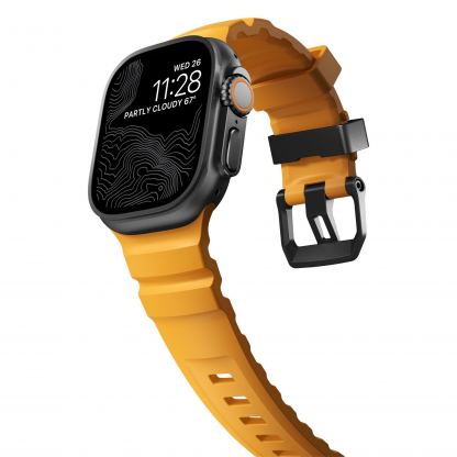 Nomad Rocky Point Strap - силиконова каишка за Apple Watch 42мм, 44мм, 45мм, 46мм, Ultra 49мм (жълт-черен) 6