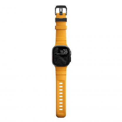 Nomad Rocky Point Strap - силиконова каишка за Apple Watch 42мм, 44мм, 45мм, 46мм, Ultra 49мм (жълт-черен) 7
