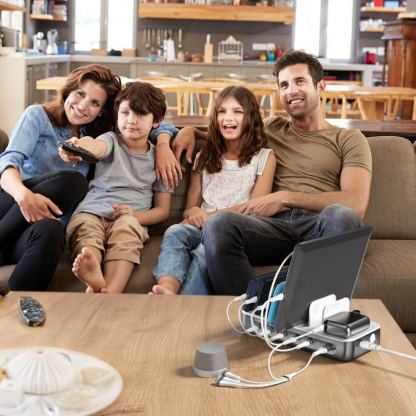 4smarts Team Charging Station 100W - док станция с 5xUSB-C и 1xUSB-A гнезда за зареждане таблети и смартфони (тъмносив) 9