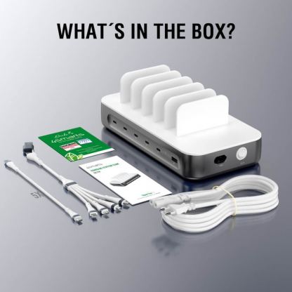 4smarts Team Charging Station 100W - док станция с 5xUSB-C и 1xUSB-A гнезда за зареждане таблети и смартфони (тъмносив) 13