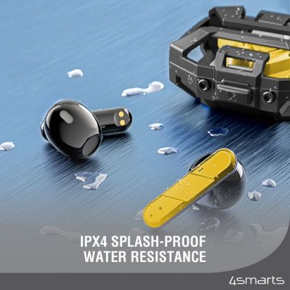 4smarts GameBuds TWS In-Ear Gaming Bluetooth Earphones - безжични блутут слушалки със зареждащ кейс (жълт-черен) 7