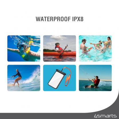 4smarts Active Pro Stark Universal Waterproof Case IPX8 - универсален водоустойчив калъф за смартфони до 9 инча (черен-прозрачен) 4