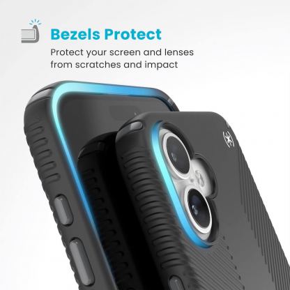 Speck Presidio 2 Grip MagSafe Case - удароустойчив хибриден кейс с Magsafe за iPhone 16 Plus (черен) 6