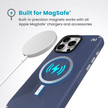Speck Presidio 2 Grip MagSafe Case - удароустойчив хибриден кейс с Magsafe за iPhone 16 Pro Max (тъмносин) 3