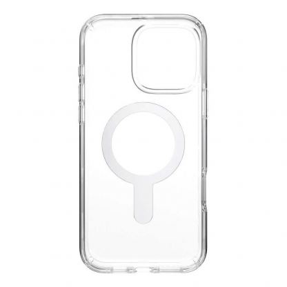 Speck Presidio 2 Perfect Clear MagSafe With ClickLock Case - удароустойчив хибриден кейс с Magsafe за iPhone 16 Pro Max (прозрачен-сребрист) 9