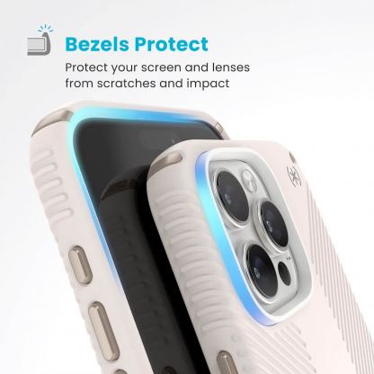 Speck Presidio 2 Grip MagSafe With ClickLock Case - удароустойчив хибриден кейс с Magsafe за iPhone 16 Pro Max (бял) 6
