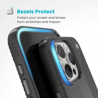 Speck Presidio 2 Grip MagSafe With ClickLock Case - удароустойчив хибриден кейс с Magsafe за iPhone 16 Pro Max (черен) 6