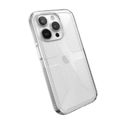 Speck GemShell Grip Case - удароустойчив хибриден кейс за iPhone 15 Pro Max (прозрачен) 2