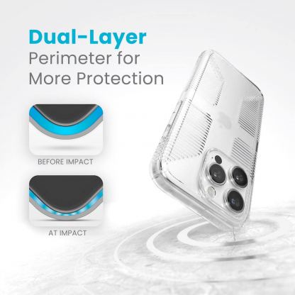 Speck GemShell Grip Case - удароустойчив хибриден кейс за iPhone 15 Pro Max (прозрачен) 4