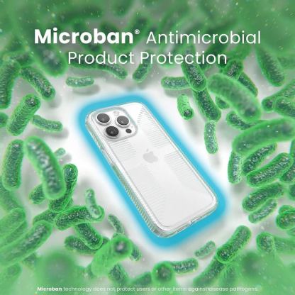 Speck GemShell Grip Case - удароустойчив хибриден кейс за iPhone 15 Pro (прозрачен) 5