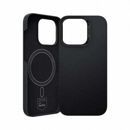 Benks Magnetic Armor Air Kevlar Case 600D - кевларен кейс с MagSafe за iPhone 16 Pro (черен-сив) 9