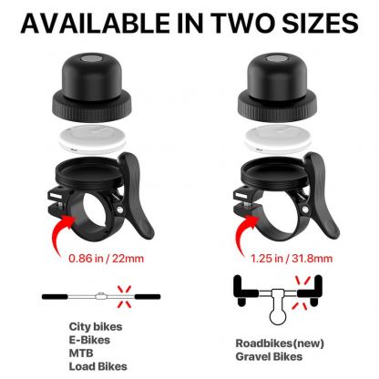 MiLi MiBell Apple Trackable Copper Bicycle Bell - звънец за колело с вградено устройство за намиране на изгубени вещи чрез FindMy (черен) 7