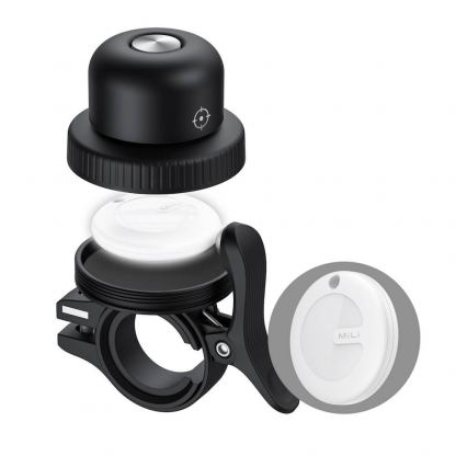 MiLi MiBell Apple Trackable Copper Bicycle Bell - звънец за колело с вградено устройство за намиране на изгубени вещи чрез FindMy (черен) 8