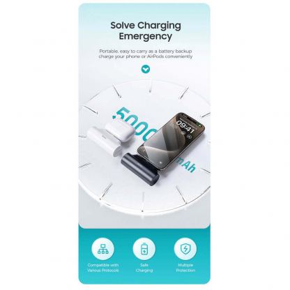 Benks PB15 Mini Powerbank With USB-C Connector 5000mAh 10W - външна батерия с USB-C конектор (черен) 9