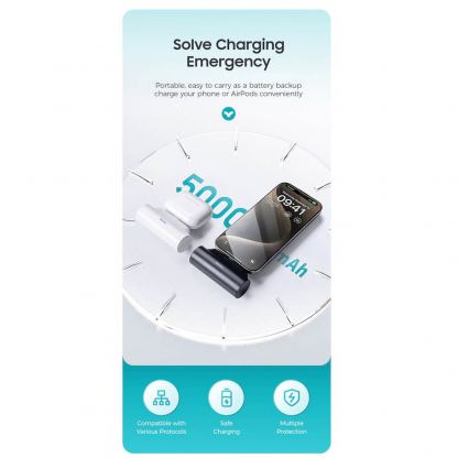 Benks PB15 Mini Powerbank With USB-C Connector 5000mAh 10W - външна батерия с USB-C конектор (бял) 8