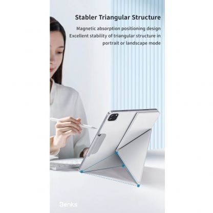 Benks Urban Magnetic Fold Case - магнитен полиуретанов калъф с поставка за iPad Air 13 (2024) (черен) 3