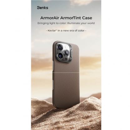 Benks Magnetic Armor Tint Kevlar Case 1000D - кевларен кейс с MagSafe за iPhone 16 Pro (син) 5