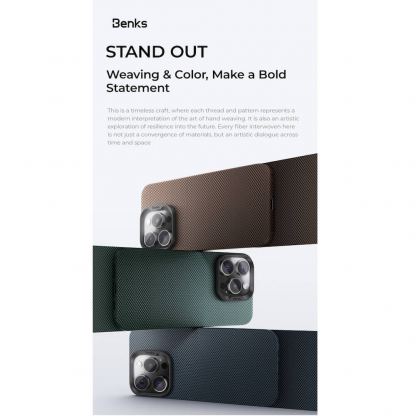 Benks Magnetic Armor Tint Kevlar Case 1000D - кевларен кейс с MagSafe за iPhone 16 Pro (син) 6