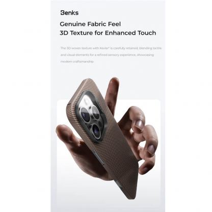 Benks Magnetic Armor Tint Kevlar Case 1000D - кевларен кейс с MagSafe за iPhone 16 Pro (син) 8