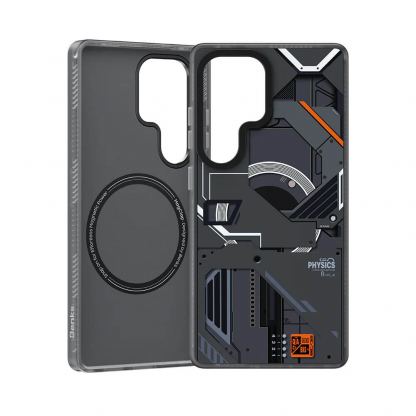Benks Magnetic Dynamic Mecha Case - хибриден удароустойчив кейс с MagSafe за Samsung Galaxy S25 Ultra (черен) 2