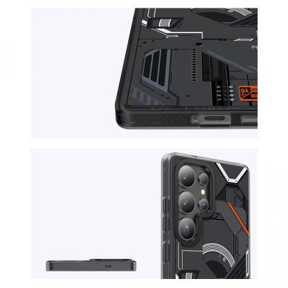 Benks Magnetic Dynamic Mecha Case - хибриден удароустойчив кейс с MagSafe за Samsung Galaxy S25 Ultra (черен) 4