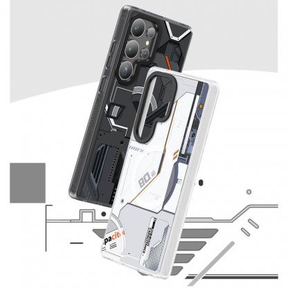 Benks Magnetic Dynamic Mecha Case - хибриден удароустойчив кейс с MagSafe за Samsung Galaxy S25 Ultra (черен) 5