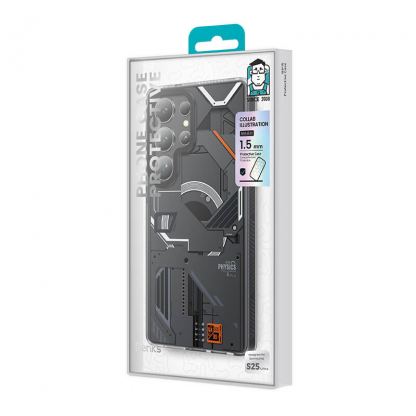 Benks Magnetic Dynamic Mecha Case - хибриден удароустойчив кейс с MagSafe за Samsung Galaxy S25 Ultra (черен) 6