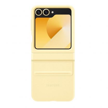 Samsung KindSuit Leather Cover EF-VF741PYE - оригинален кожен кейс за Samsung Galaxy Z Flip6 (жълт) 2