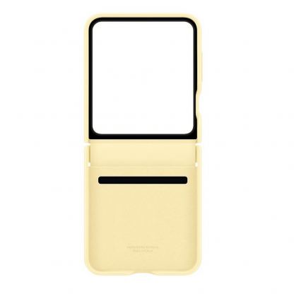Samsung KindSuit Leather Cover EF-VF741PYE - оригинален кожен кейс за Samsung Galaxy Z Flip6 (жълт) 4