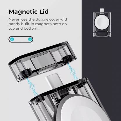 Pitaka Certified USB-C Power Dongle Charger for Apple Watch - USB-C док за зареждане на Apple Watch (сив-прозрачен) 7