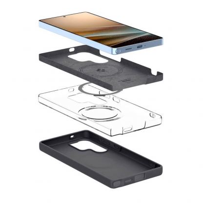 Spigen Silicone Fit MagFit Qi2 MagSafe Case - силиконов (TPU) калъф с MagSafe за Samsung Galaxy S25 Ultra (черен) 7
