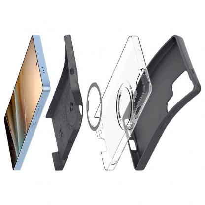 Spigen Silicone Fit MagFit Qi2 MagSafe Case - силиконов (TPU) калъф с MagSafe за Samsung Galaxy S25 Ultra (черен) 13