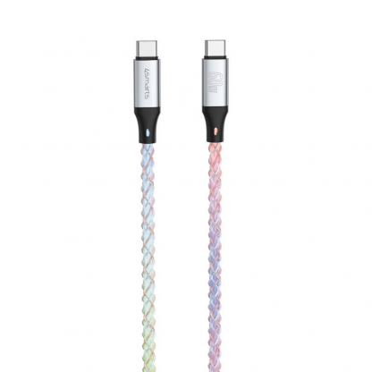 4smarts RGBCord USB-C to USB-C Cable 60W - здрав кабел с бързо зареждане и подсветка за устройства с USB-C порт (150 см) (цветен) 3