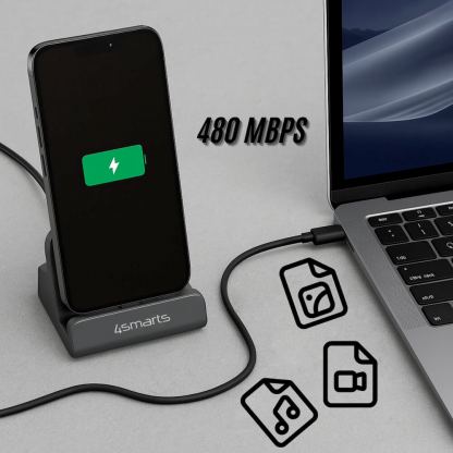 4smarts Charging Station VoltDock USB-C 60W - док станция за зареждане на мобилни устройства с USB-C порт (сив) 6
