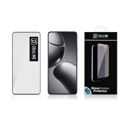 OBALME Tempered Glass Screen Protector 5D - обхващащо и ръбовете стъклено защитно покритие за дисплея на Xiaomi 14T, 14T Pro (черен-прозрачен) 3