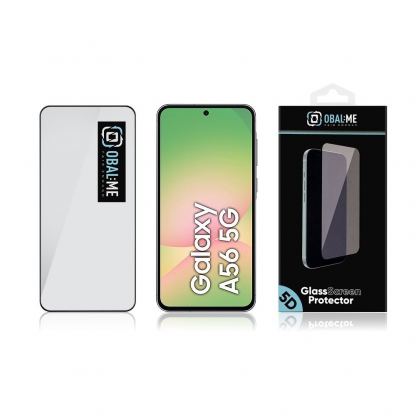 OBALME Tempered Glass Screen Protector 5D - обхващащо и ръбовете стъклено защитно покритие за дисплея на Samsung Galaxy A56 5G (черен-прозрачен) 3