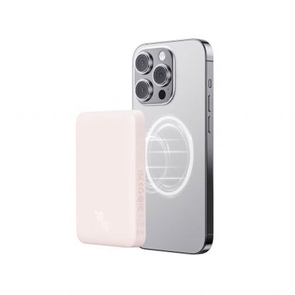 Baseus Magnetic Mini Air Wireless Charging Power Bank 10000 mAh 20W (P10059001413-00) - преносима външна батерия с USB-C порт и безжично зареждане с MagSafe (розов) 4