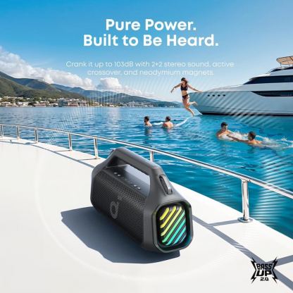 Anker SoundCore Boom 2 Pro Outdoor Bluetooth Speaker 140W, IPX7 - безжичен блутут спийкър за мобилни устройства (черен) 3