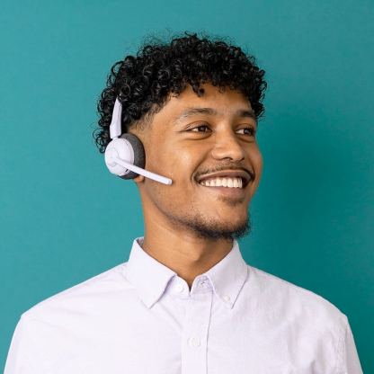 JLAB Go Work Pop On-Ear Wireless Headset With Mic - безжични Bluetooth слушалки с вграден микрофон за мобилни устройства (лилав) (нарушена опаковка) 5