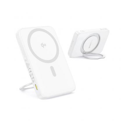 Baseus PicoGo Qi2 Magnetic Wireless Charging Power Bank 5000 mAh 20W - преносима външна батерия с USB-C порт и безжично зареждане с MagSafe (бял) 3