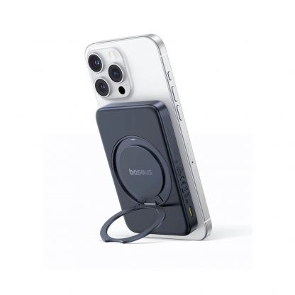 Baseus PicoGo Qi2 Magnetic Wireless Charging Power Bank 5000 mAh 20W - преносима външна батерия с USB-C порт и безжично зареждане с MagSafe (черен) 2