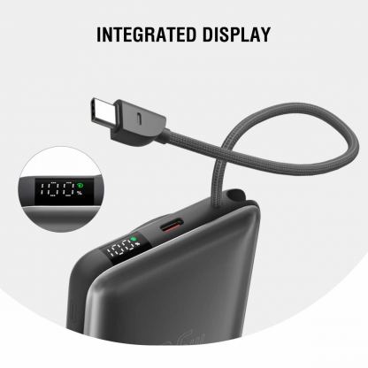 4smarts Power Bank Enterprise Pocket 10000 mAh 22.5W Qi2 - външна батерия с вграден USB-C кабел, USB-C порт и Qi2 безжично зареждане (тъмносив) 7