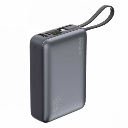 4smarts Power Bank Enterprise Compact 20000 mAh 45W - външна батерия с USB-A и USB-C портове и вграден USB-C кабел (тъмносив) 2