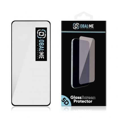OBALME Tempered Glass Screen Protector 5D - обхващащо и ръбовете стъклено защитно покритие за дисплея на Xiaomi Redmi Note 14 Pro Plus 5G (черен-прозрачен) 2